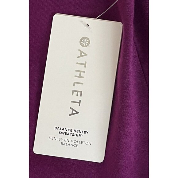 Athleta Balance Henley Sweatshirt Women's Sz S Exotic Fuchsia NWT - Picture 6 of 9